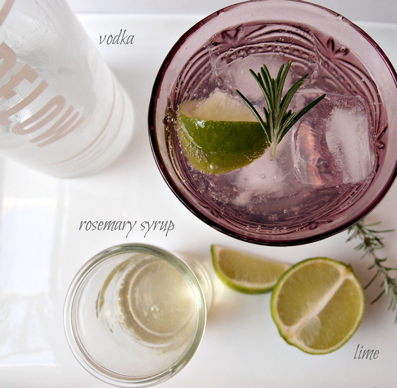 Milk and Honey Rosemary Lime Cocktails