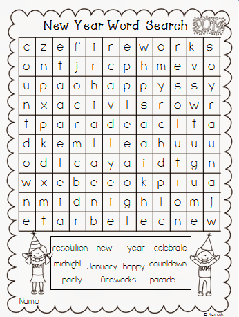 Creative Lesson Cafe: A New Year Word Search Freebie
