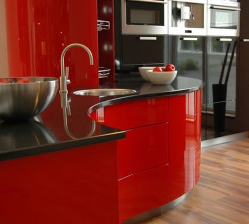 Diseño de Interiores & Arquitectura: Diseños de Cocinas Rojas.