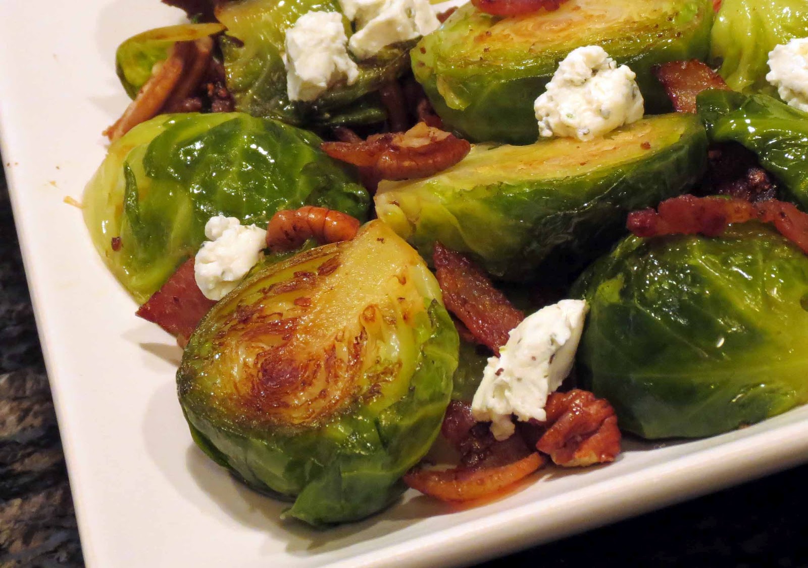 Dinner with the Welches Brussels Sprout Sauté with Bacon, Pecans and