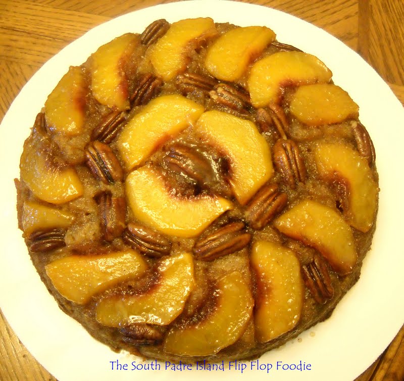The South Padre Island Flip Flop Foodie Peach Pecan Upside Down Cake