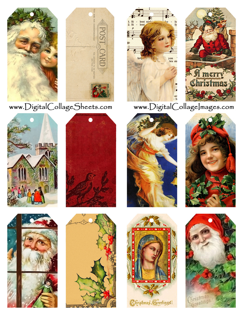 Free Printable Vintage Christmas Tags