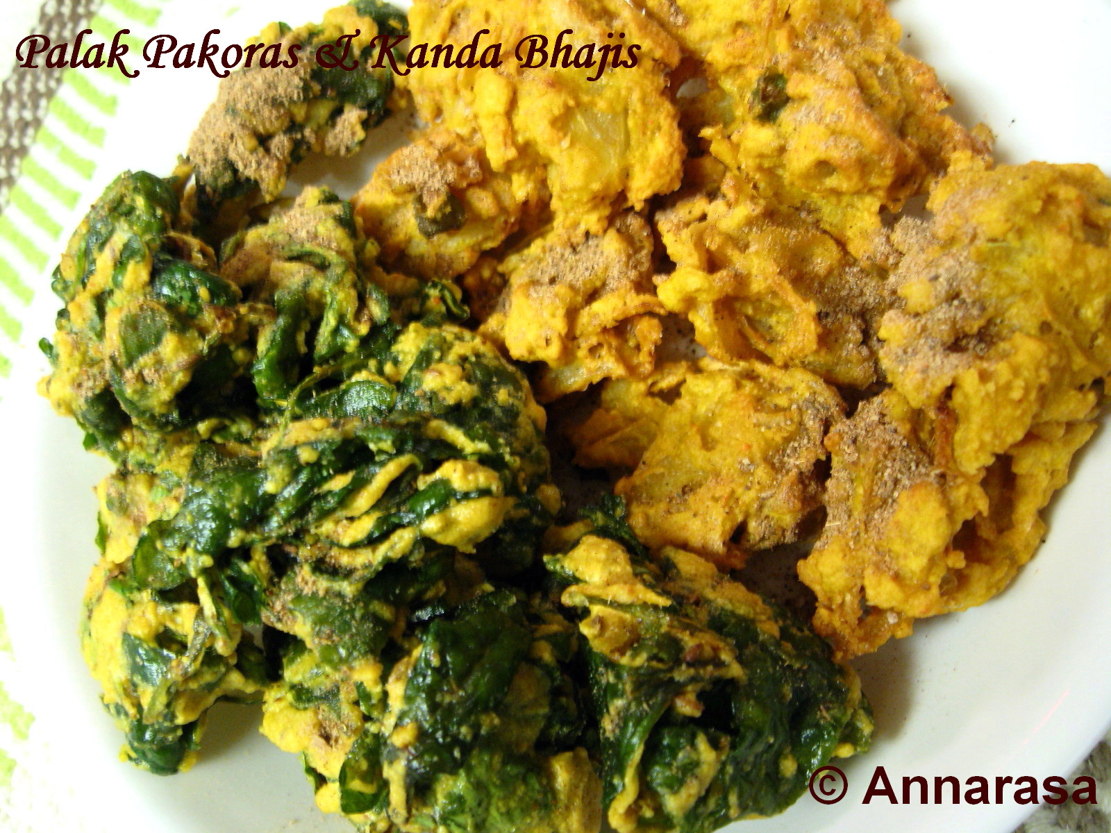 Annarasa Essence of Food Palak Pakoras and Kanda Bhajis Spinach