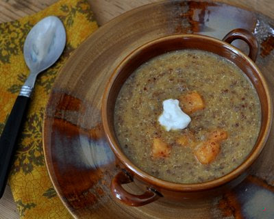 Sweet Potato Soup with Quinoa & Coconut Milk
