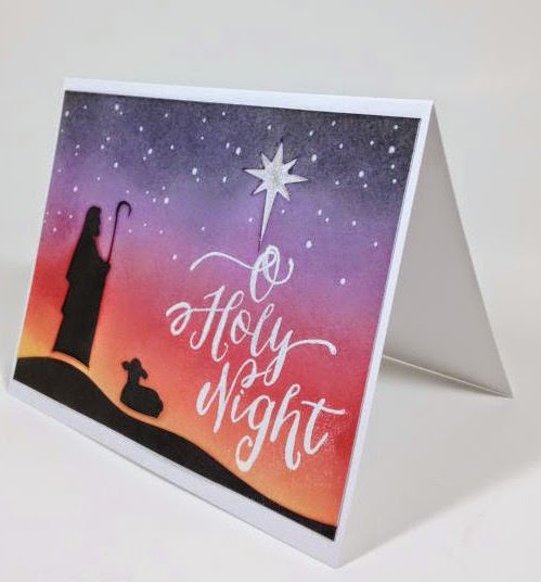 Close To My Heart Artfully Sent Cricut cartridge Holy Night Christmas card sideview