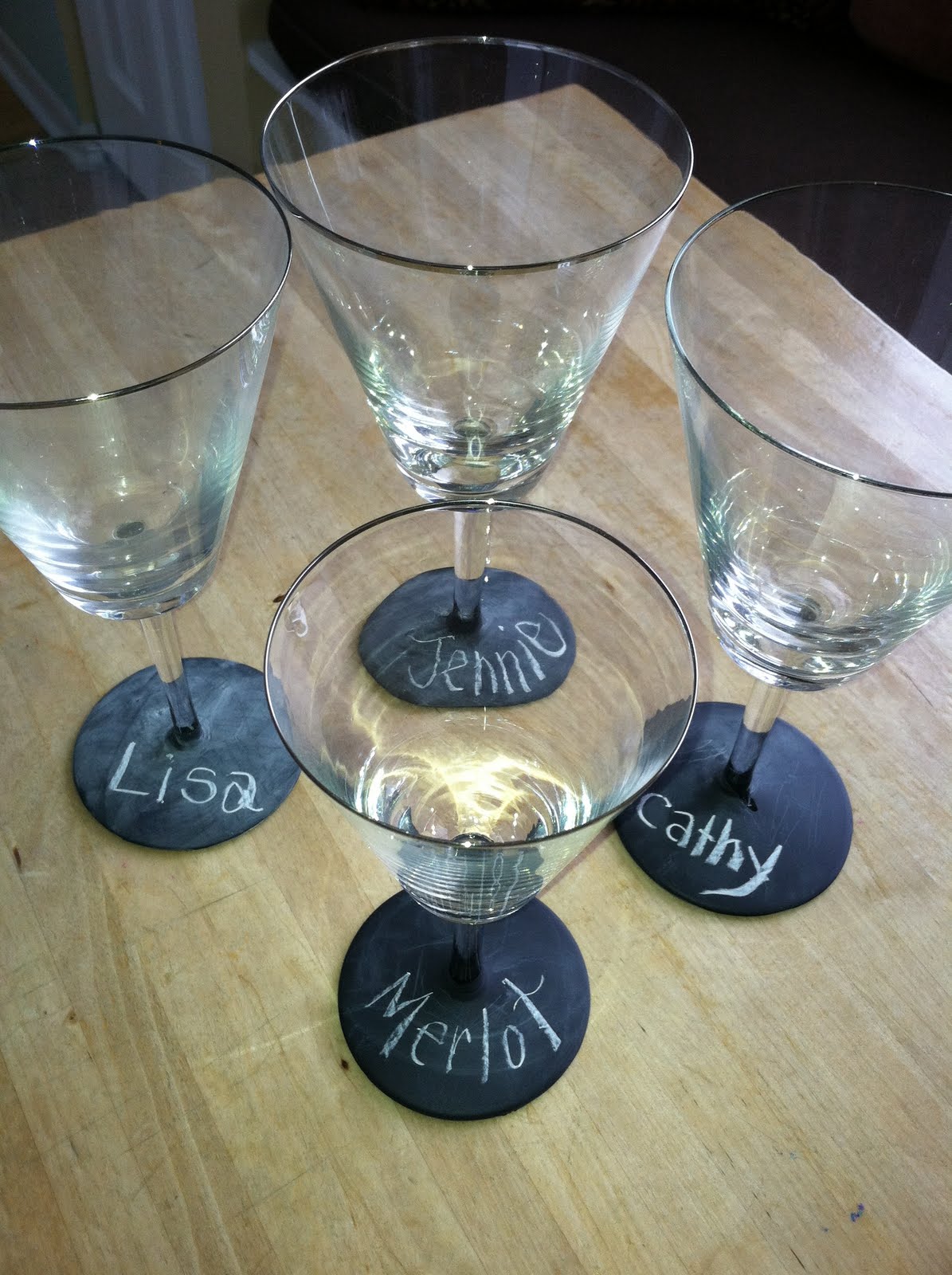 Paint Ideas: Chalk Board Wine Glasses - Finished Look