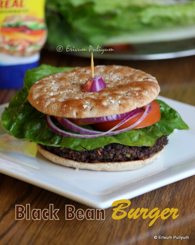 Erivum Puliyum Black Bean Burger Healthy Burger (Step Wise Pics)