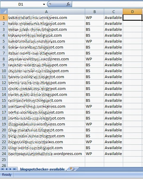 Hasil Siap daftar Blogspot Checker v3+ Blogspot Checker v3+ - Periksa Massal Subdomain Blogspot Plus Wordpress Jadi Mudah