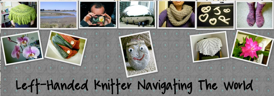 left-handed knitter navigating the world