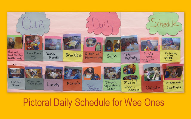 photo of: Visual Daily Schedule for toddlers using photographs