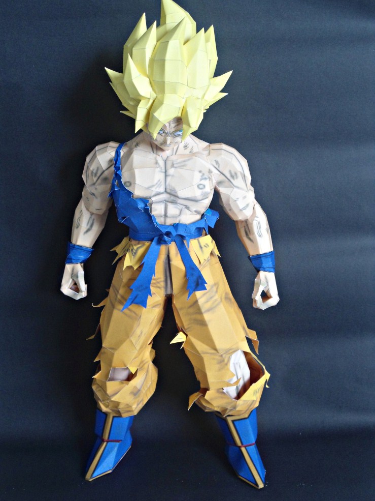 Realistic Super Saiyan Goku Papercraft Papercraft Paradise PaperCrafts Paper Models Card