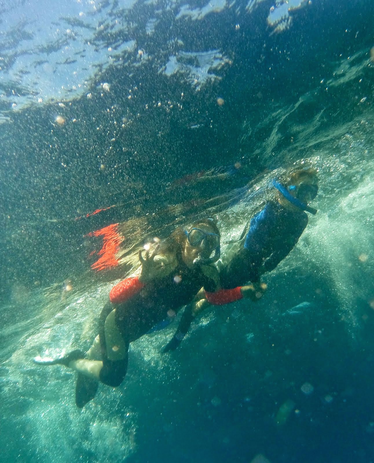 Isabelle en Kevin snorkeling