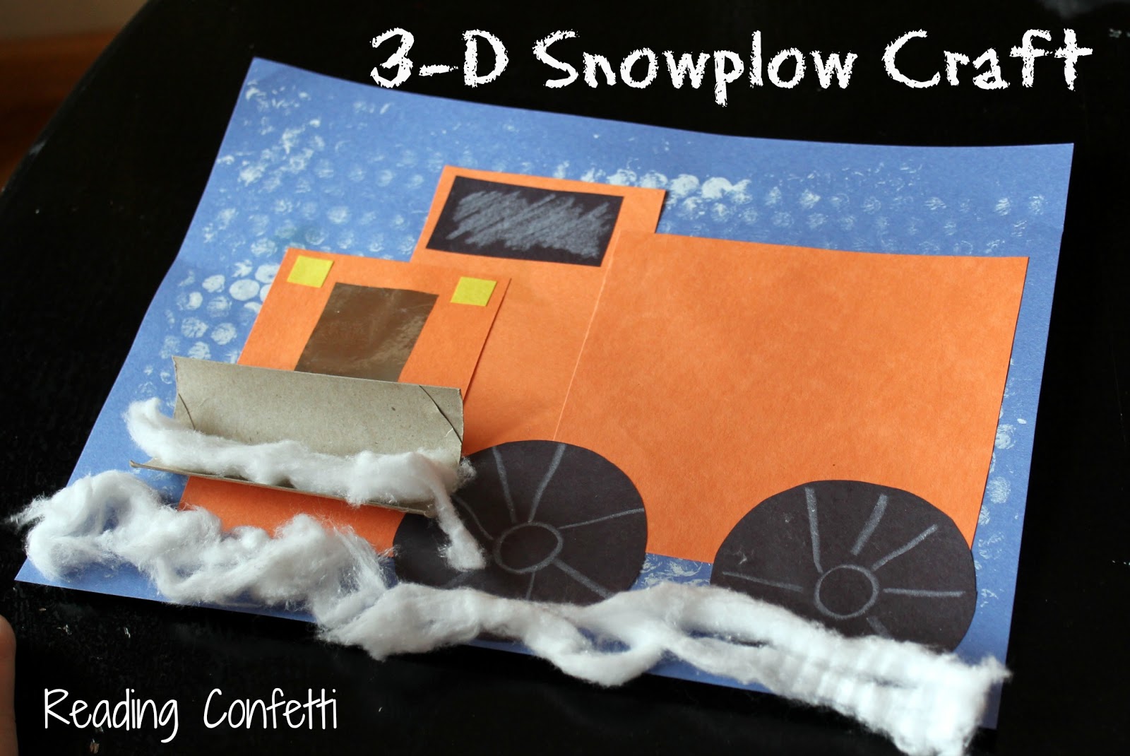 3D Shape Snowplow (Craft for Boys) Reading Confetti