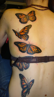 Butterfly Tattoos on Girls Back