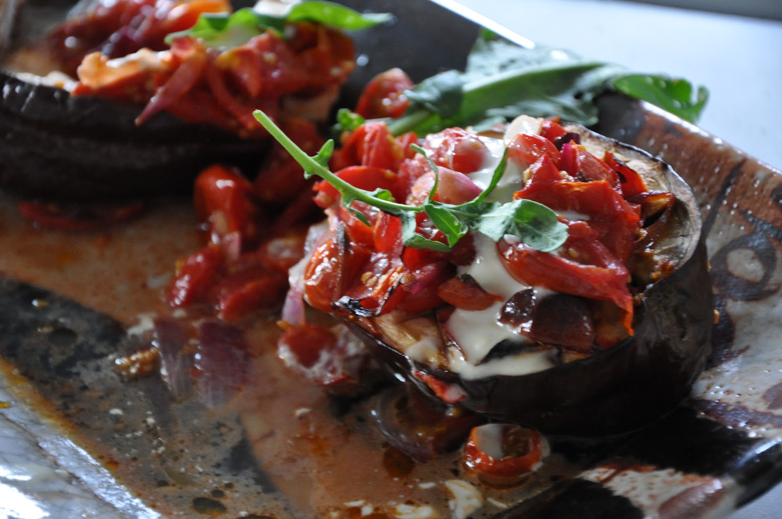 ¡Hola! Jalapeño Turkish Roasted Eggplant with Garlic Mayonnaise and