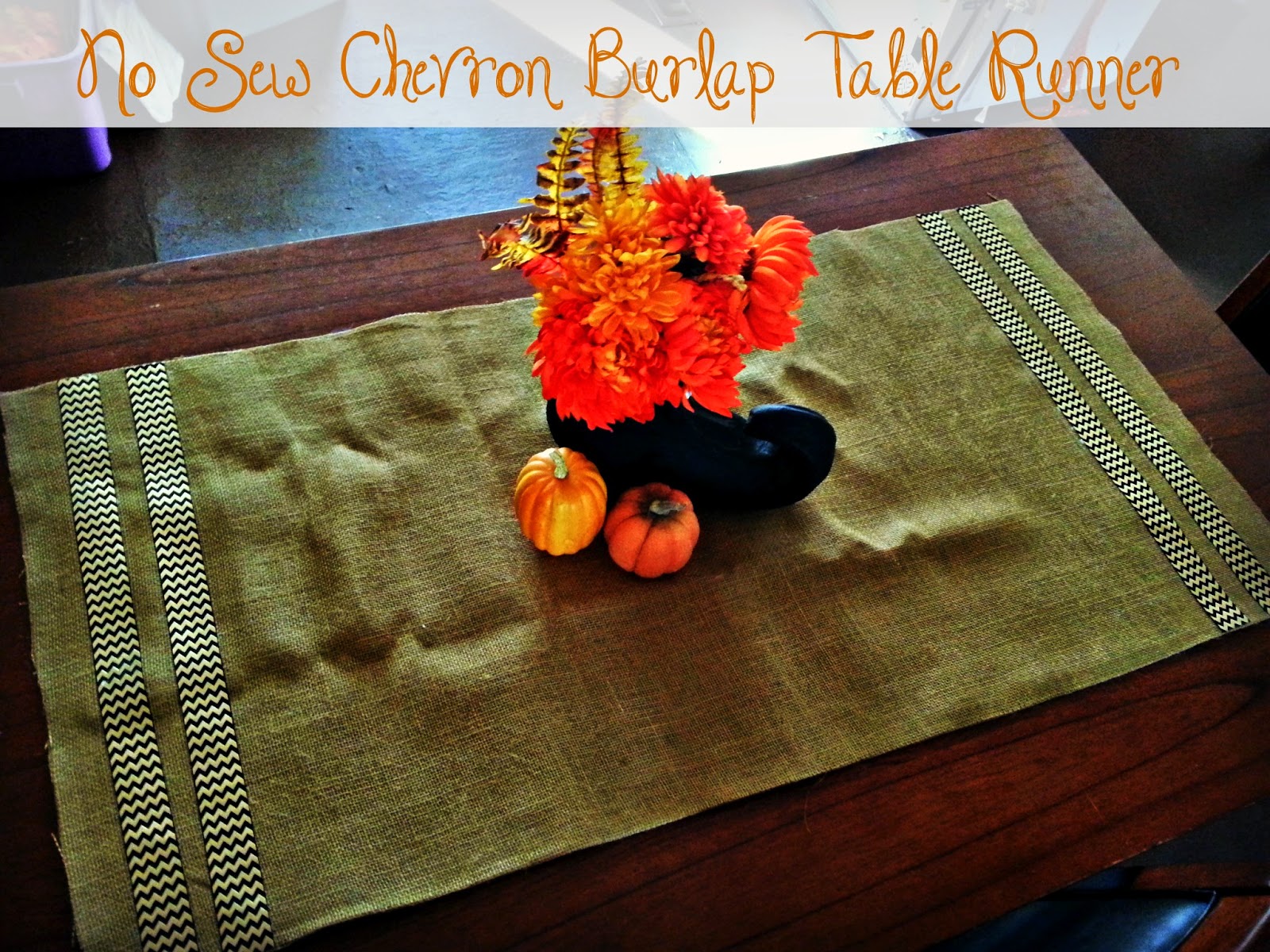 No Sew Chevron Table Runner