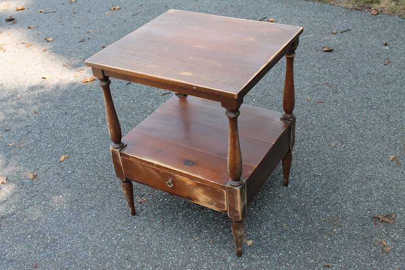 Elizabeth & Co. Distressed and Glazed Gray Side Table
