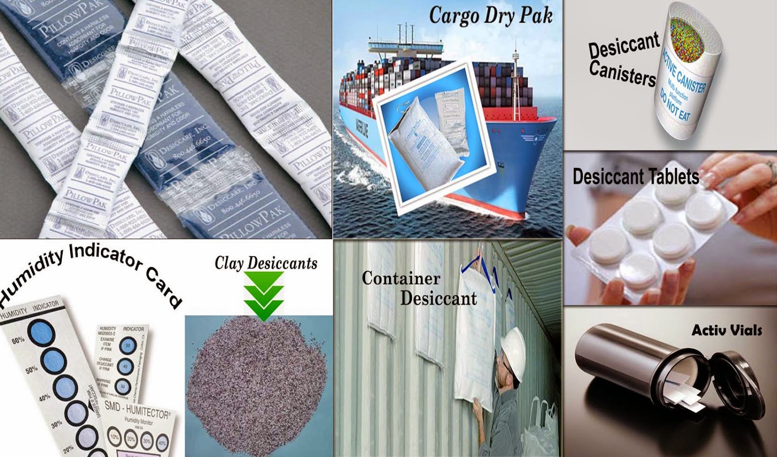 Desiccants Packets and Bags Available Moisture Absorbers