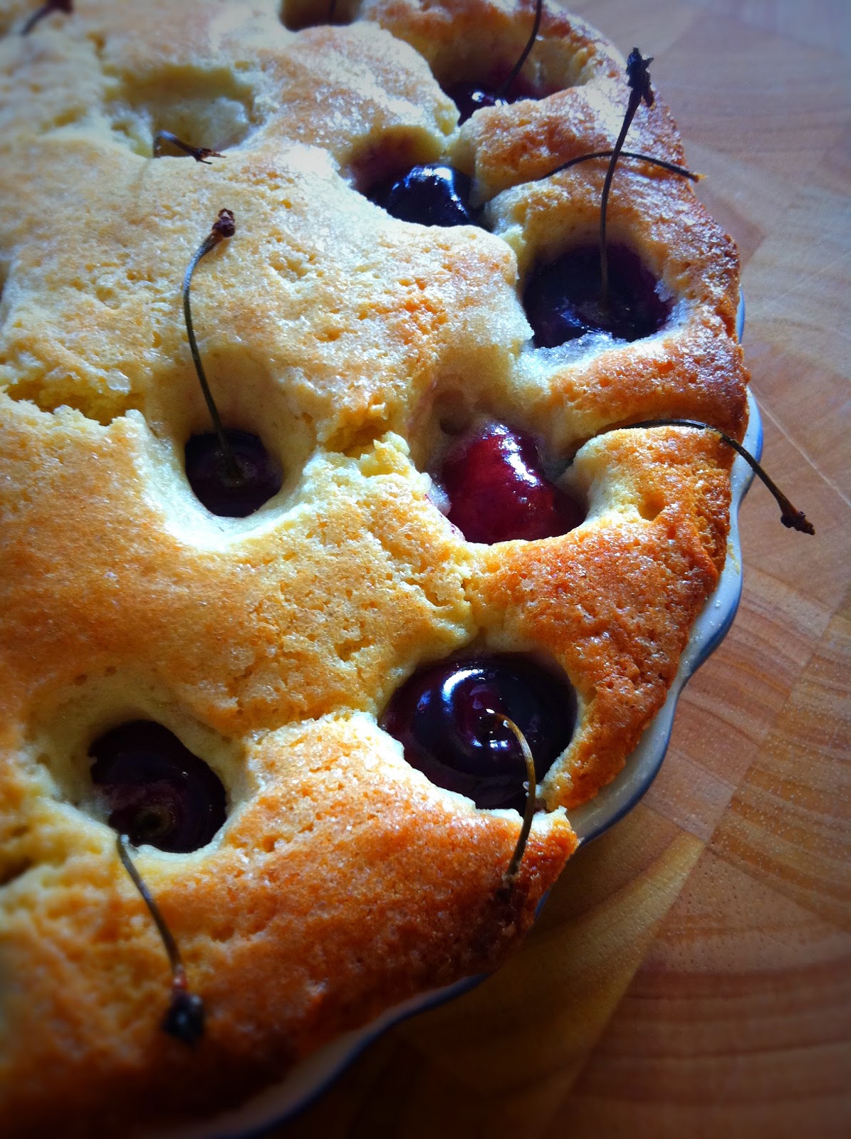 Mint Green Apron Cherry Almond Yogurt Cake