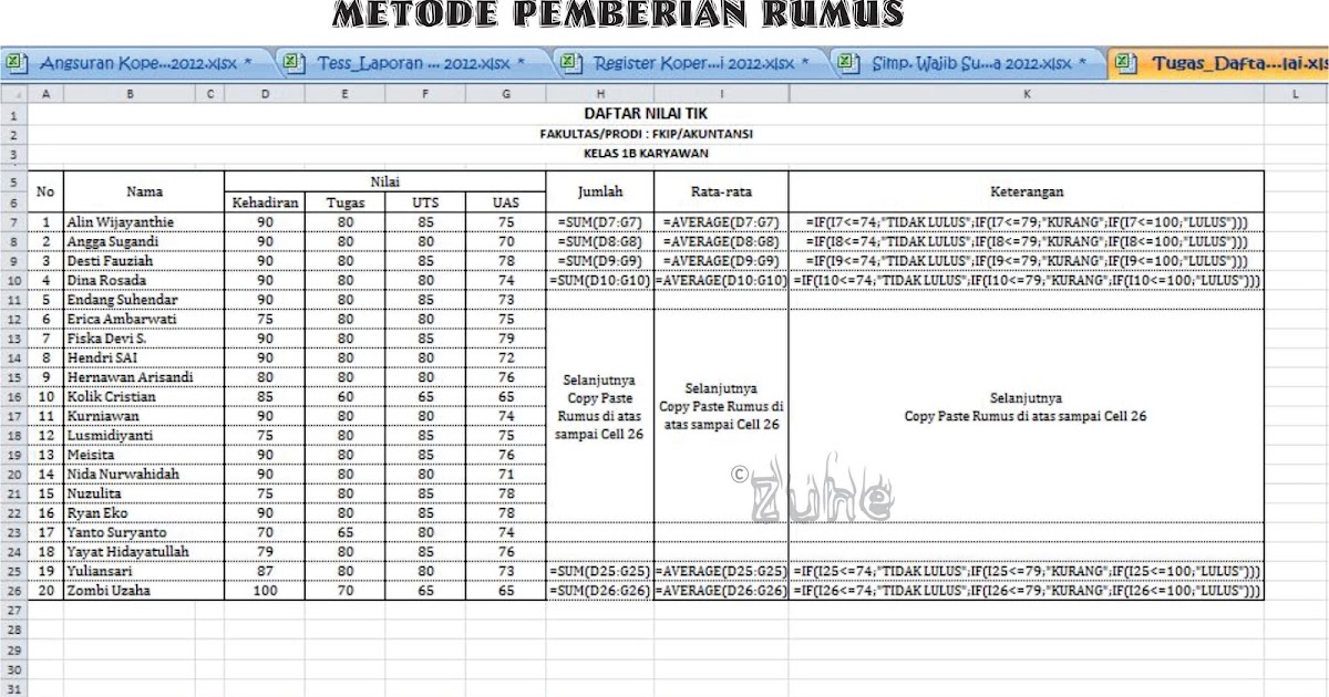 Tutorial Excel Rumus | tutorial membuat rumus di excel Tutorial Excel Rumus | tutorial membuat rumus di excel