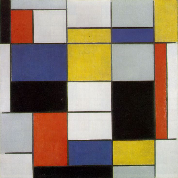 Piet Mondrian Composition with Black Red Gray Yellow and Blue 1920 Piet Mondrian Composition with Black Red Gray Yellow and Blue 1920