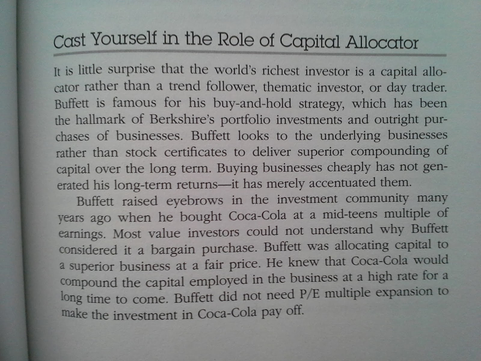 Cast Yourself in the Role of Capital Allocator