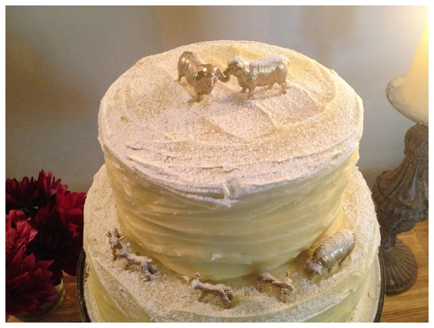 DIY Bride SprayPainted Sheep Cake Topper