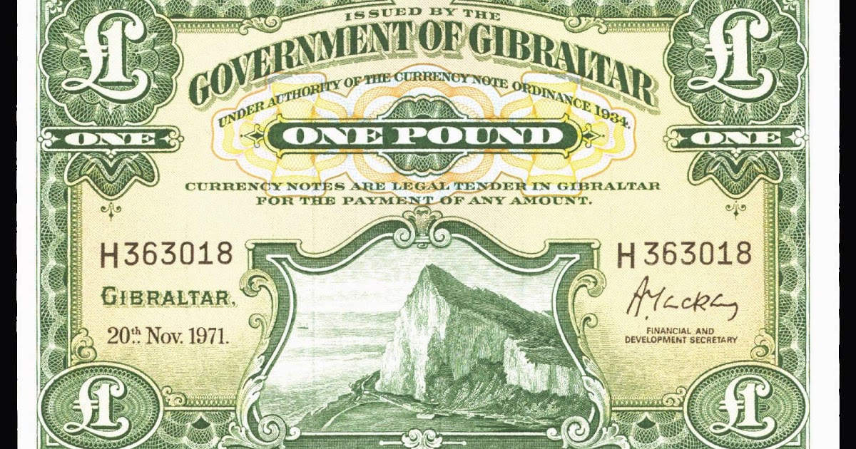 Gibraltar 1 Pound note 1971World Banknotes & Coins Pictures Old