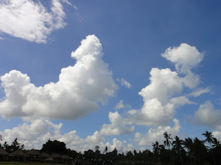 Blue sky white cloud at Bebek Bengil Ubud Bali
