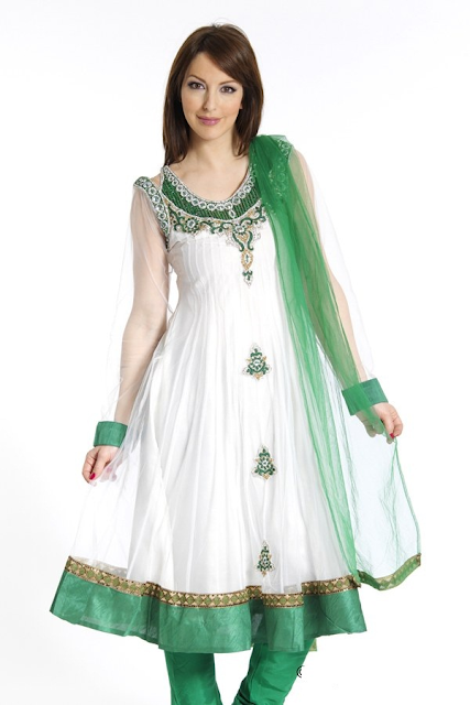 Green-and-White-Frock-Dress