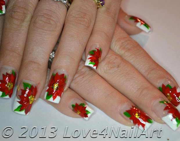 love4nailart holiday poinsettia