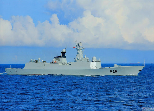 Pentagon officials said Wednesday that the Chinese ships were still in the area Type 054A (Jiangkai II) class FFG