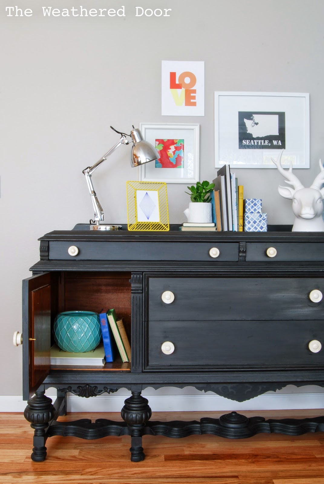 Furniture Reveal: Black Milk Paint Buffet - The Weathered Door