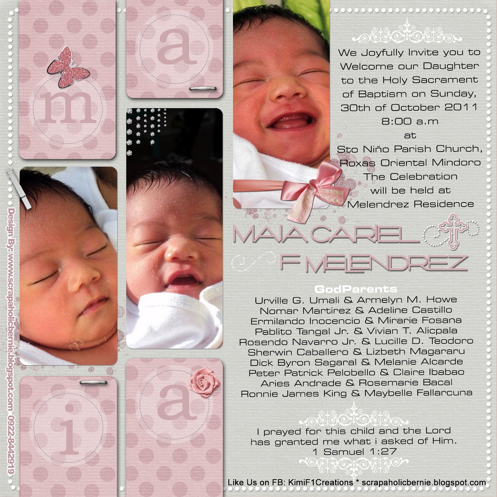 F1 Digital Scrapaholic Baptismal Invitation Printout For Sp Mom