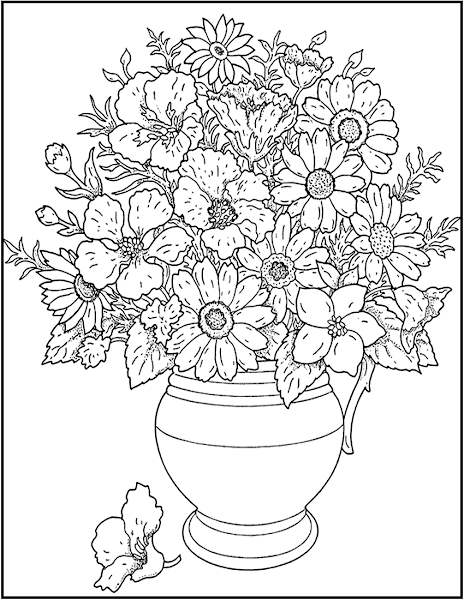Hard Flower Coloring Pages