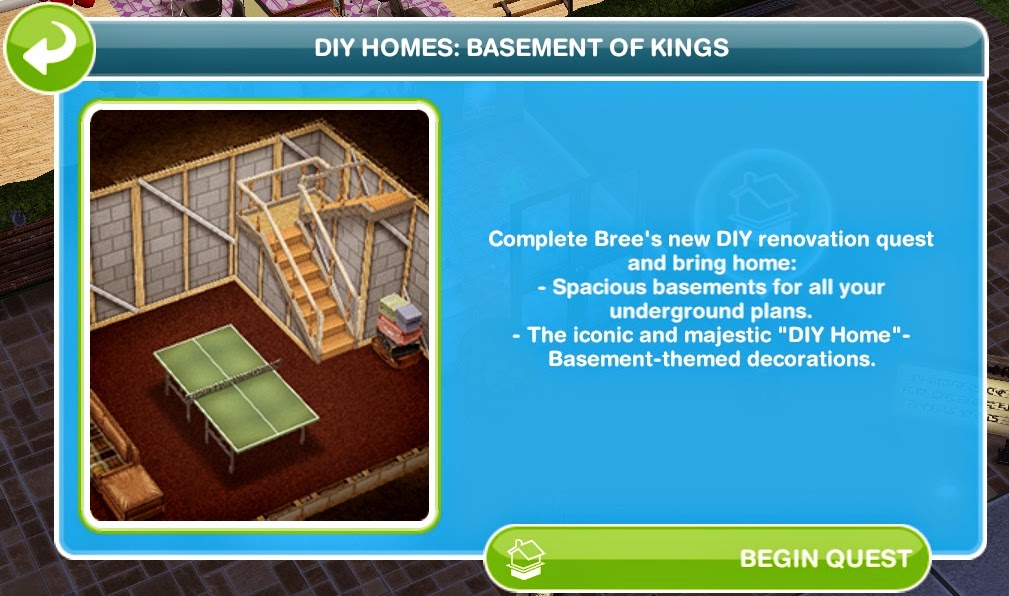 Sims Freeplay Quests and Tips Discovery Quest DIY Homes Basement of