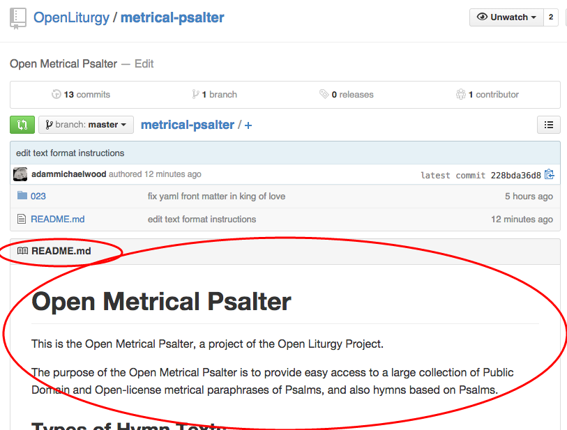 Open Metrical Psalm project and Beginners Guide to GitHub – Chant Café