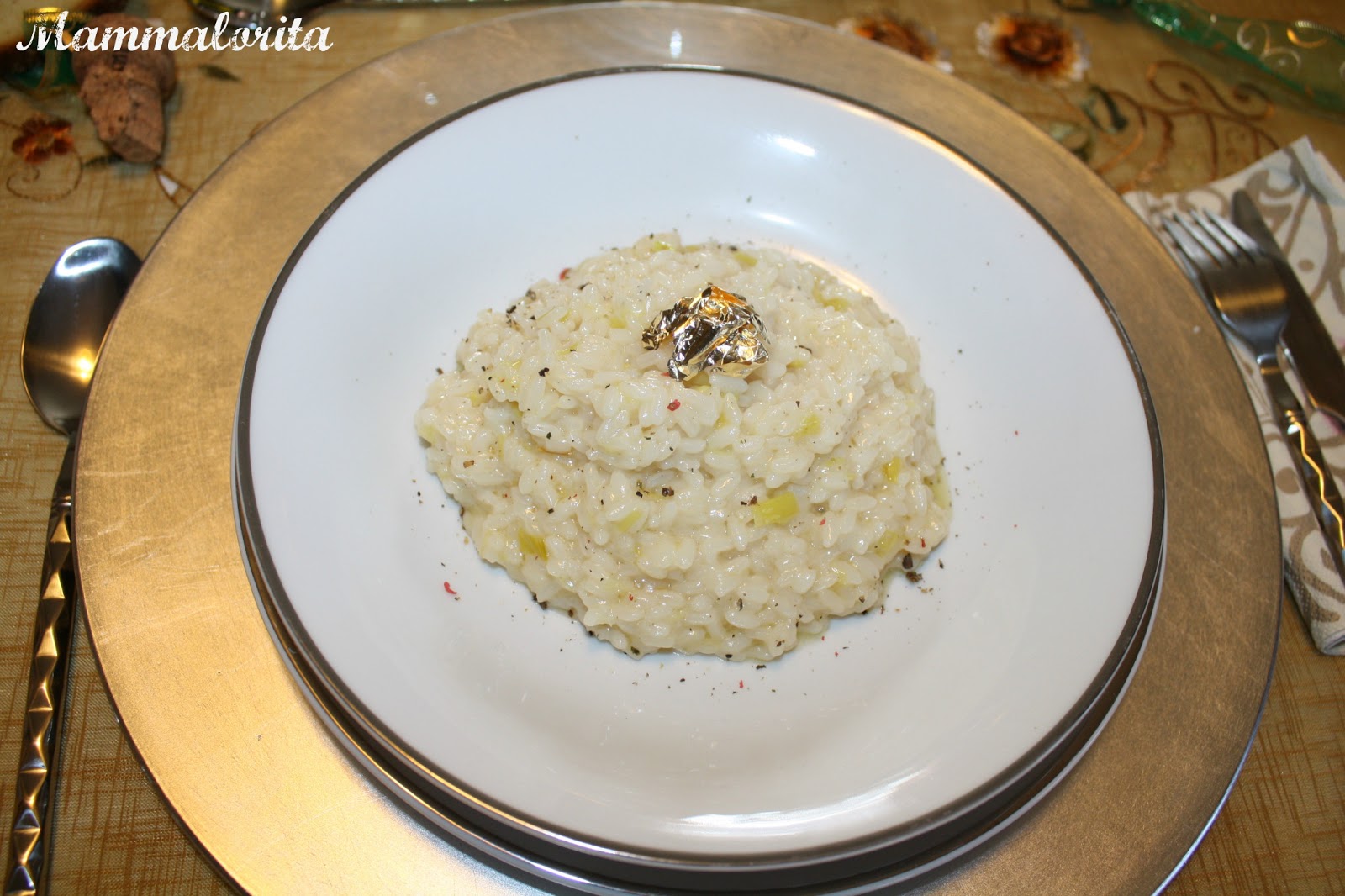 Mammalorita.... Risotto al prosecco con sfoglia d'oro