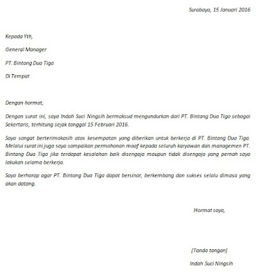 Cara Buat Contoh Surat Pengunduran Diri Resign | Cara Buat ...