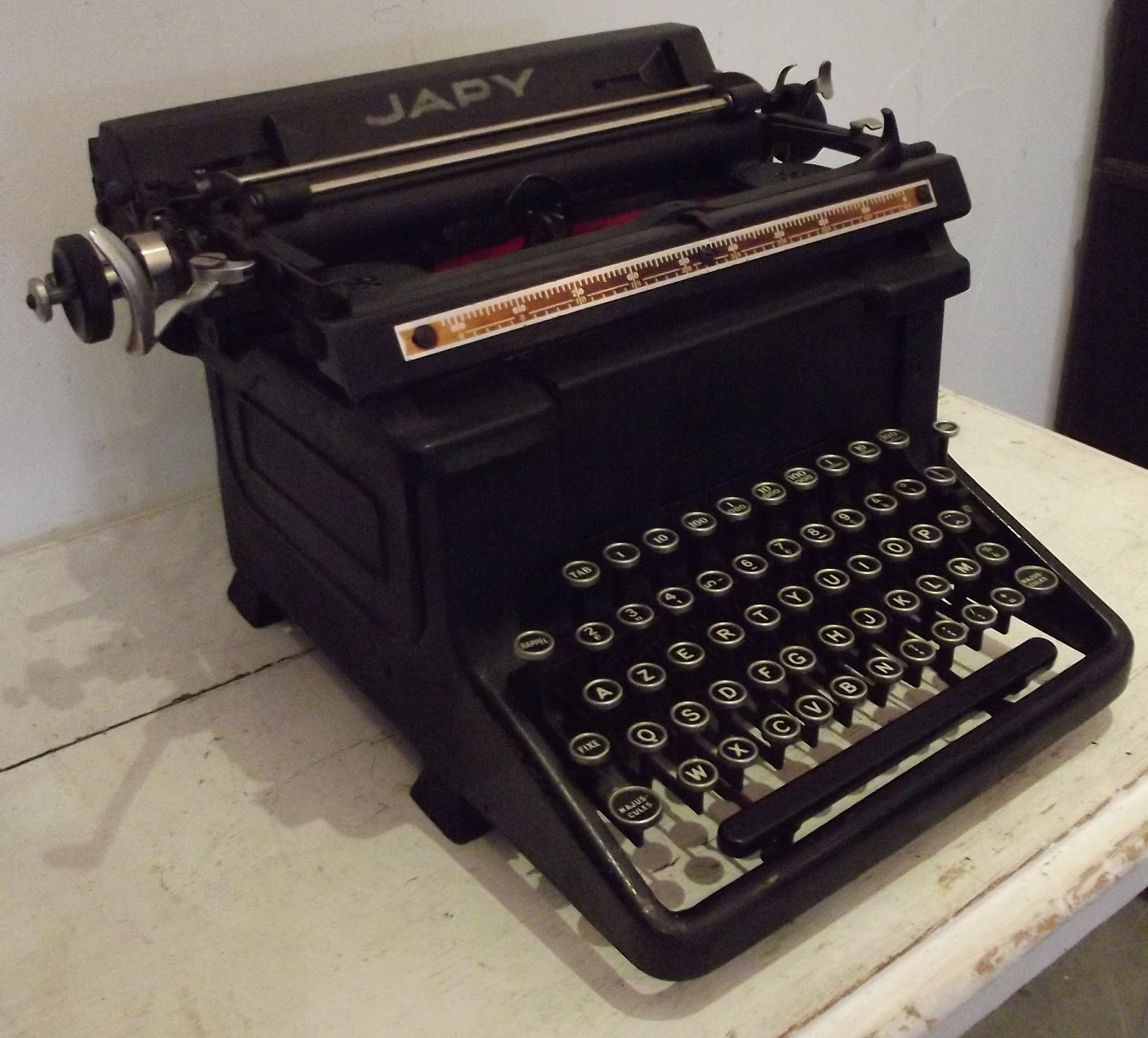 www.didoulabrocante.fr ancienne Machine à écrire JAPY années 1930 typewriter vintage avec