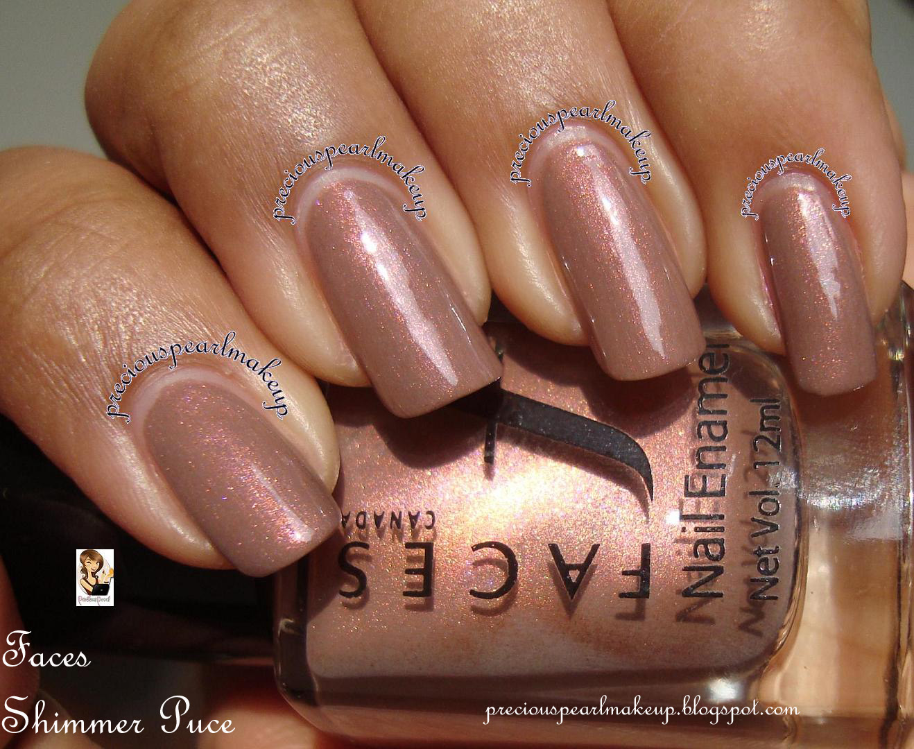 preciouspearlmakeup Faces Canada Nail Enamel Shimmer Puce