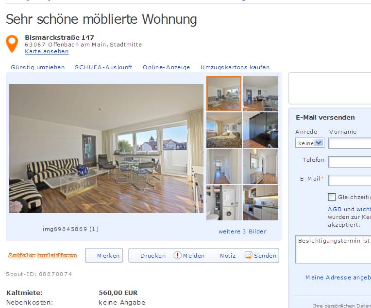 Wohnungsbetrugsinformationen Informations About Rental Scam