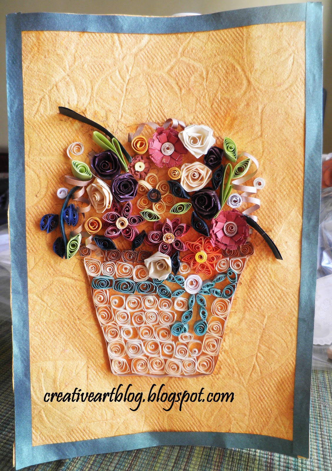 creative art QUILLING FLOWER BASKET