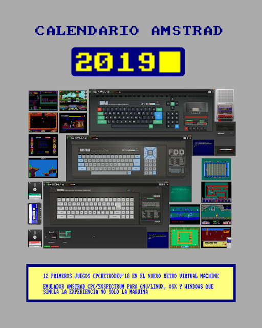 Calendario Amstrad 2019 (CPCRetroDev'18 en RVM)