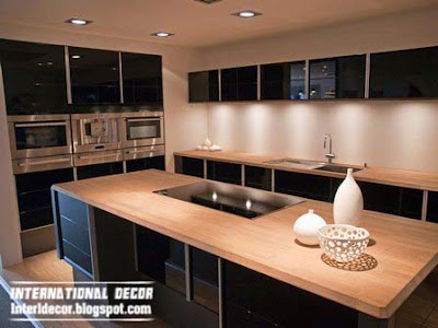 Modern black kitchen designs, ideas, furniture 2014