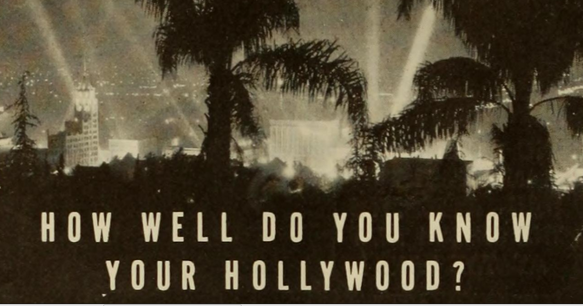 ImagineMDD Movie trivia questions Hollywood 1920s30s era