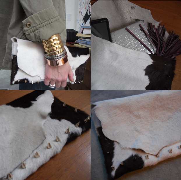 ...there is always grey Spiked Cowhide Clutch Celebrating the best
