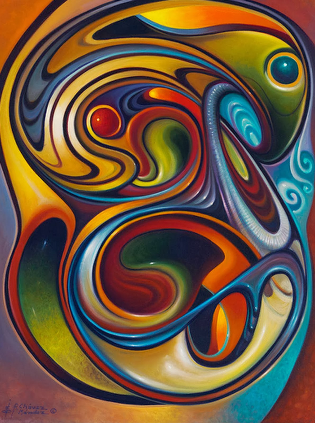Cuadros, pinturas, oleos Pinturas al Óleo Modernas, Abstractos, Pintor Ricardo Chávez Méndez