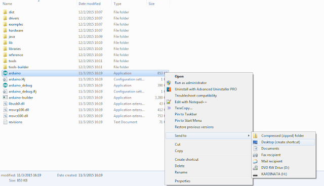 Membuat shortcut start menu IDE arduino Membuat shortcut start menu IDE arduino