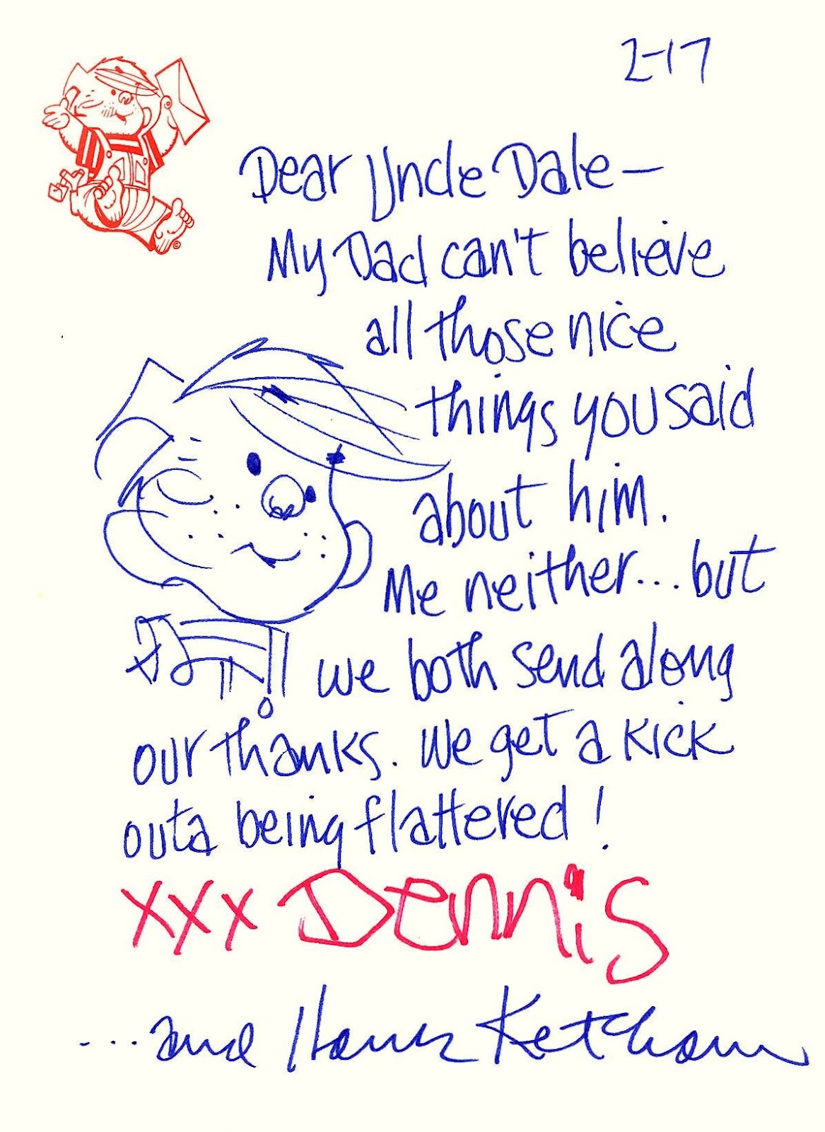 the butter rum cartoon a letter from my nephew dennis the menace a letter to my nephew